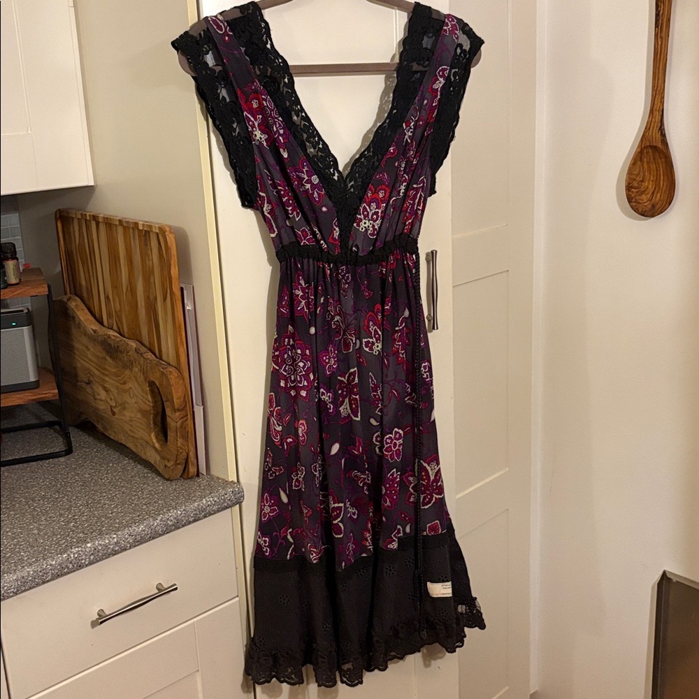 Odd Molly Black and Purple Floral Dress